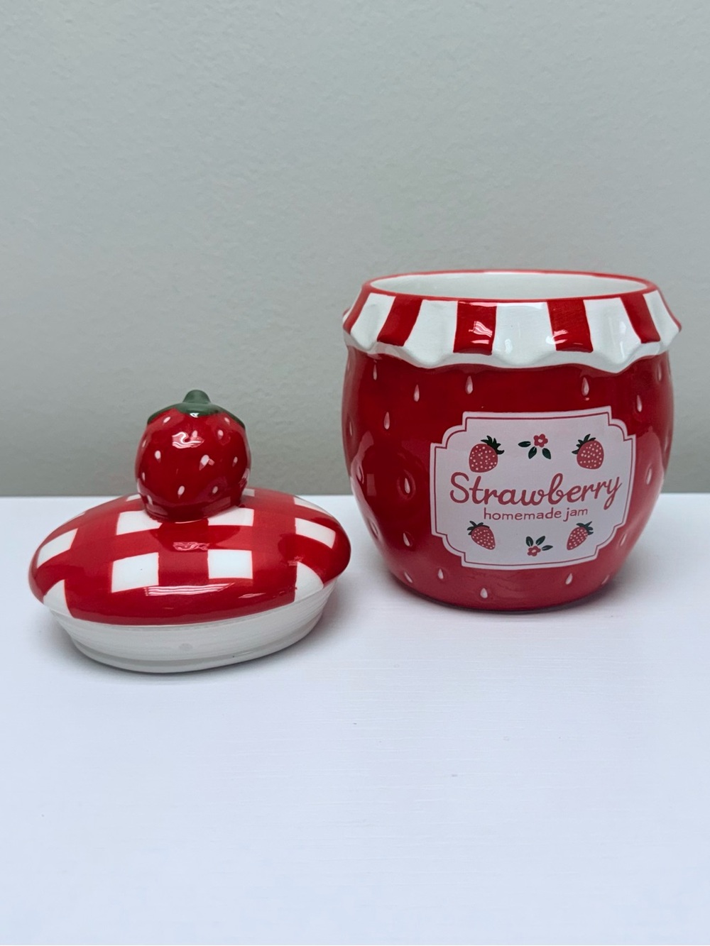 New! Strawberry Jam Ceramic Decorative Jar with Lid, Target Bullseye Playground - Picture 6 of 6